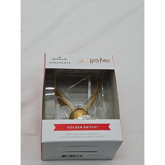 2024 New Hallmark Harry Potter Golden Snitch Red Box Christmas Ornament - Picture 9 of 12